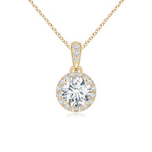 Lab-Grown Claw-Set Round Diamond Halo Pendant