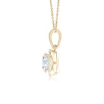 Load image into Gallery viewer, Lab-Grown Claw-Set Round Diamond Halo Pendant
