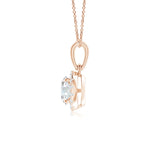 Load image into Gallery viewer, Lab-Grown Claw-Set Round Diamond Halo Pendant
