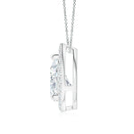 Load image into Gallery viewer, Lab-Grown Pear Diamond Solitaire Floating Halo Pendant
