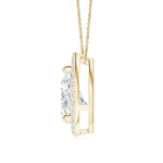 Load image into Gallery viewer, Lab-Grown Pear Diamond Solitaire Floating Halo Pendant
