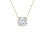 Load image into Gallery viewer, Lab-Grown Cushion Diamond Halo Pendant with Filigree
