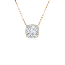 Lab-Grown Cushion Diamond Halo Pendant with Filigree