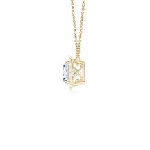 Lab-Grown Cushion Diamond Halo Pendant with Filigree