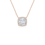 Load image into Gallery viewer, Lab-Grown Cushion Diamond Halo Pendant with Filigree

