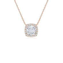 Lab-Grown Cushion Diamond Halo Pendant with Filigree