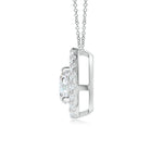 Load image into Gallery viewer, Lab-Grown Floating Round Diamond Pendant with Pear-Shaped Halo
