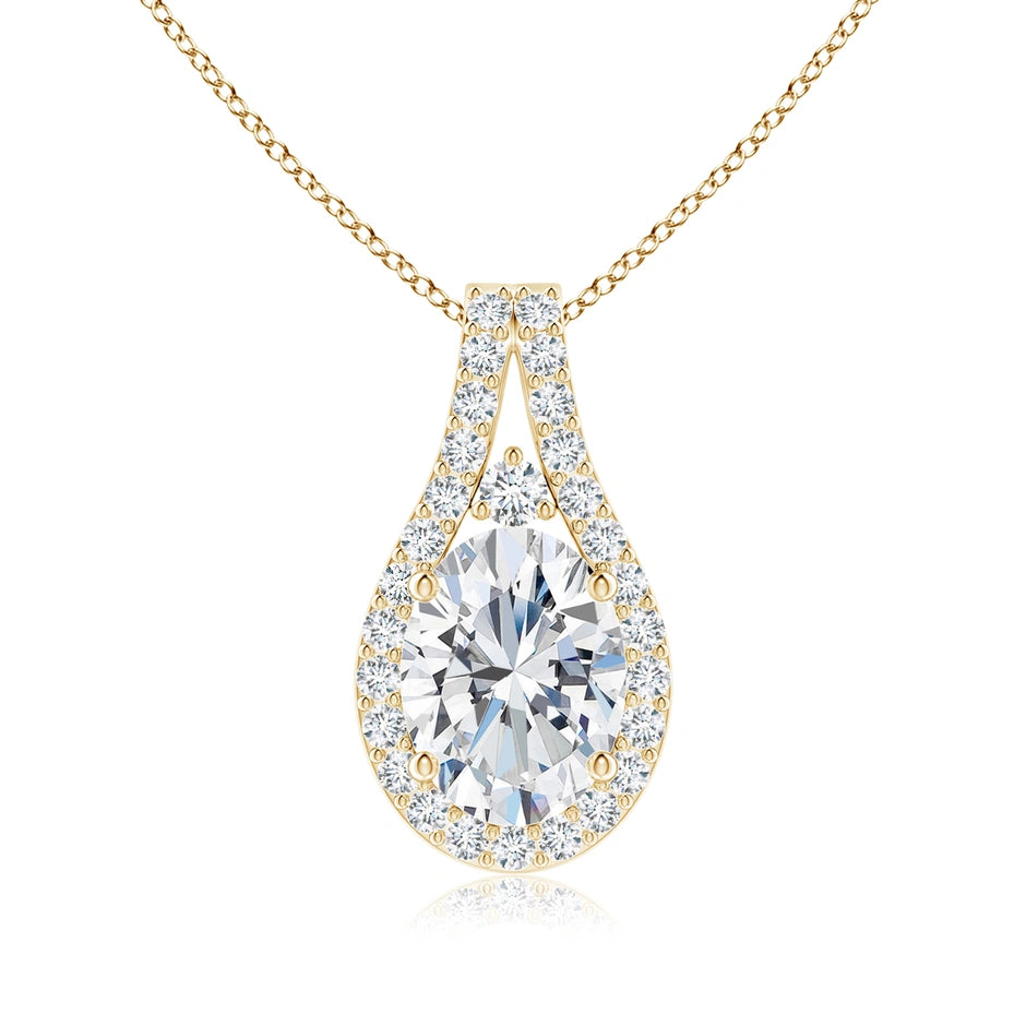 Classic Lab-Grown Diamond Halo Pendant