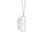 Load image into Gallery viewer, Lab-Grown Art Deco Inspired Round Diamond Halo Solitaire Pendant
