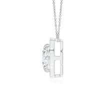Lab-Grown Art Deco Inspired Round Diamond Halo Solitaire Pendant