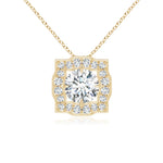Load image into Gallery viewer, Lab-Grown Art Deco Inspired Round Diamond Halo Solitaire Pendant
