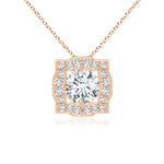Load image into Gallery viewer, Lab-Grown Art Deco Inspired Round Diamond Halo Solitaire Pendant
