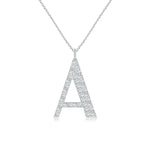 Load image into Gallery viewer, Lab-Grown Modern Deco Diamond Capital &quot;A&quot; Initial Pendant
