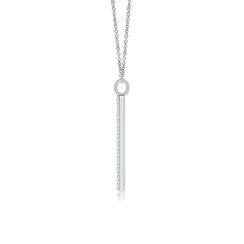 Lab-Grown Modern Deco Diamond Capital "A" Initial Pendant
