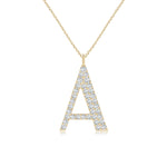Load image into Gallery viewer, Lab-Grown Modern Deco Diamond Capital &quot;A&quot; Initial Pendant
