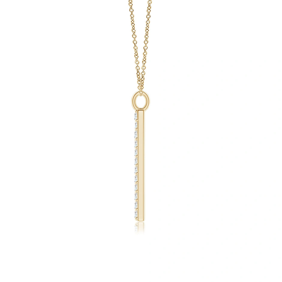 Lab-Grown Modern Deco Diamond Capital "A" Initial Pendant
