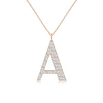 Load image into Gallery viewer, Lab-Grown Modern Deco Diamond Capital &quot;A&quot; Initial Pendant
