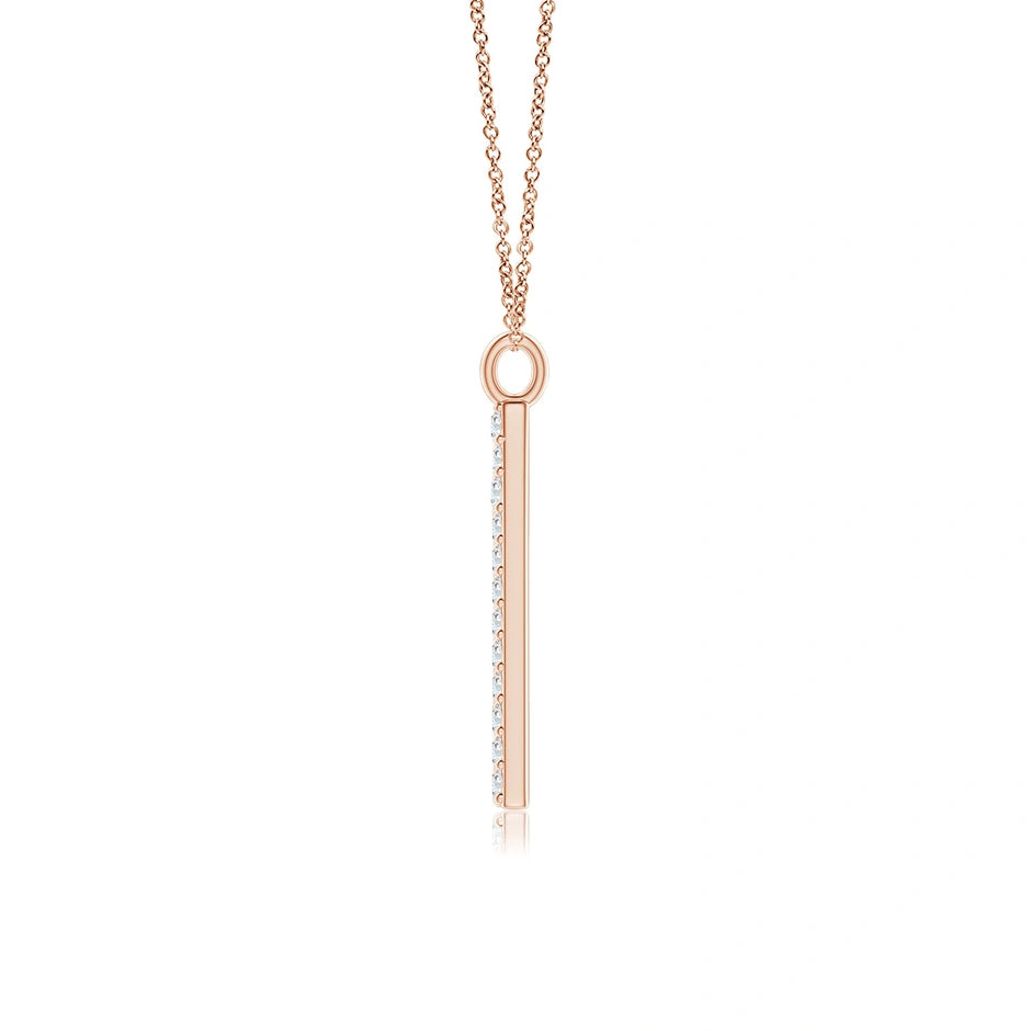 Lab-Grown Modern Deco Diamond Capital "A" Initial Pendant