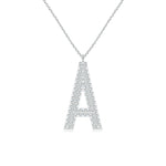 Load image into Gallery viewer, Lab-Grown Prong-Set Diamond Capital &quot;A&quot; Knife-Edge Initial Pendant
