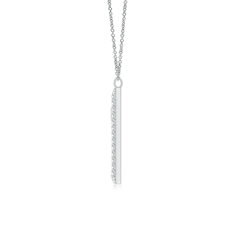 Lab-Grown Prong-Set Diamond Capital "A" Knife-Edge Initial Pendant