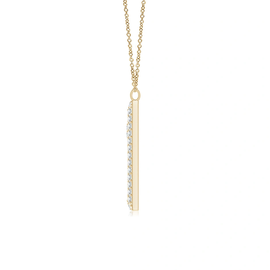Lab-Grown Prong-Set Diamond Capital "A" Knife-Edge Initial Pendant