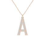 Load image into Gallery viewer, Lab-Grown Prong-Set Diamond Capital &quot;A&quot; Knife-Edge Initial Pendant
