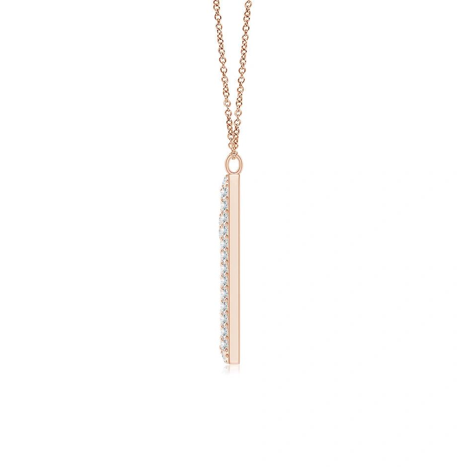 Lab-Grown Prong-Set Diamond Capital "A" Knife-Edge Initial Pendant