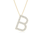 Load image into Gallery viewer, Lab-Grown Prong-Set Diamond Capital &quot;B&quot; Initial Pendant
