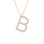 Load image into Gallery viewer, Lab-Grown Prong-Set Diamond Capital &quot;B&quot; Initial Pendant
