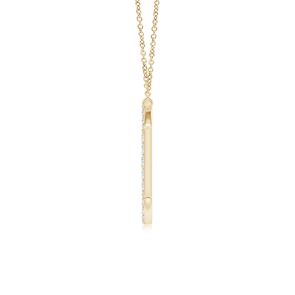 Lab-Grown Modern Deco Diamond Capital "C" Initial Pendant
