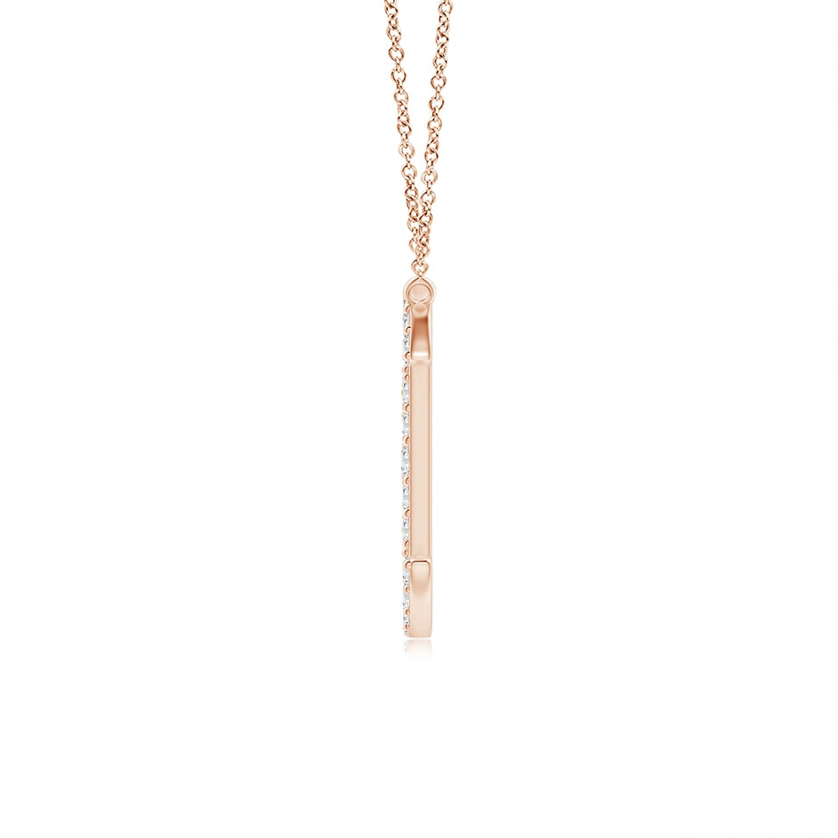 Lab-Grown Modern Deco Diamond Capital "C" Initial Pendant