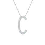Load image into Gallery viewer, Lab-Grown Prong-Set Diamond Capital &quot;C&quot; Knife-Edge Initial Pendant
