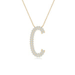 Load image into Gallery viewer, Lab-Grown Prong-Set Diamond Capital &quot;C&quot; Knife-Edge Initial Pendant
