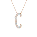 Load image into Gallery viewer, Lab-Grown Prong-Set Diamond Capital &quot;C&quot; Knife-Edge Initial Pendant
