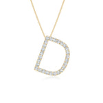 Load image into Gallery viewer, Lab-Grown Prong-Set Diamond Capital &quot;D&quot; Initial Pendant

