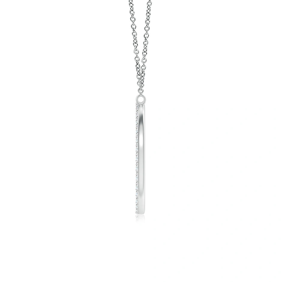Lab-Grown Modern Deco Diamond Capital "D" Initial Pendant