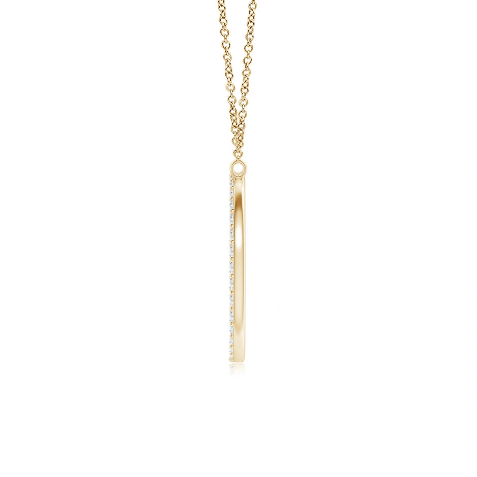 Lab-Grown Modern Deco Diamond Capital "D" Initial Pendant