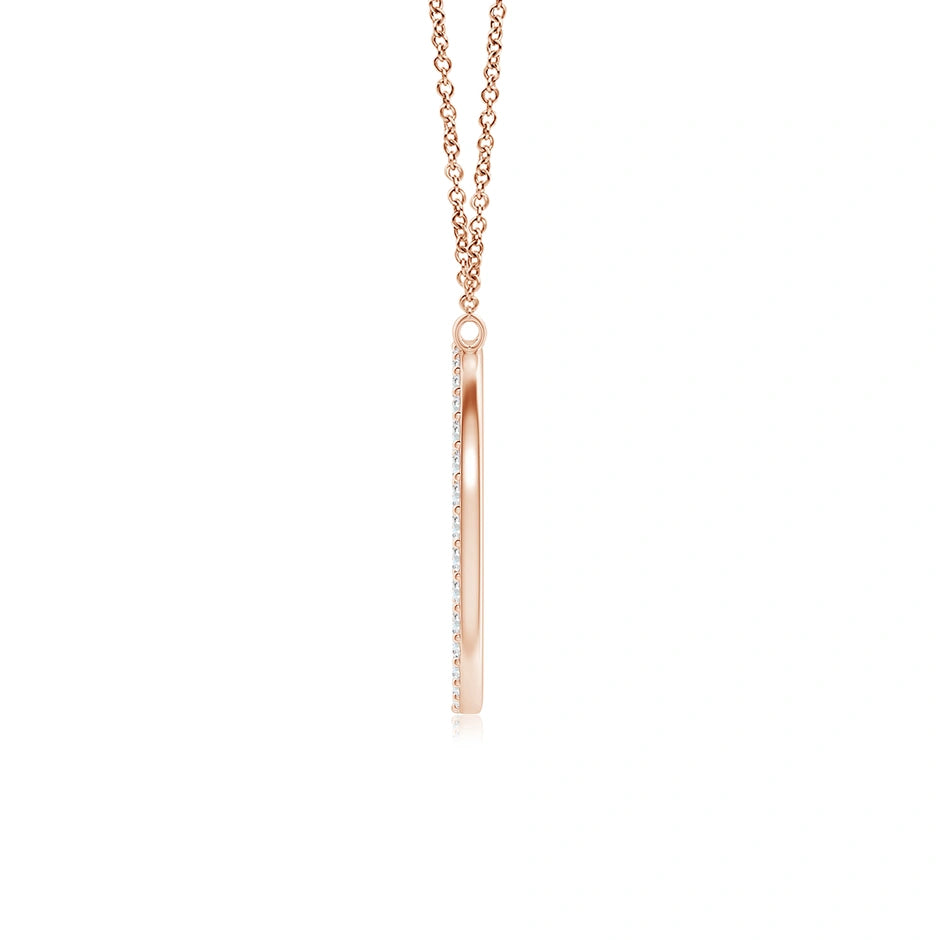 Lab-Grown Modern Deco Diamond Capital "D" Initial Pendant
