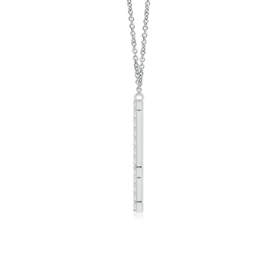 Lab-Grown Modern Deco Diamond Capital "E" Initial Pendant