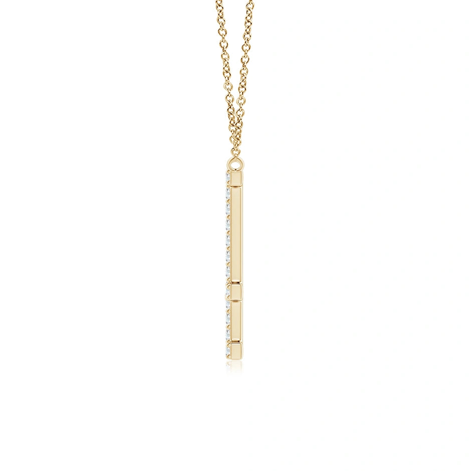 Lab-Grown Modern Deco Diamond Capital "E" Initial Pendant