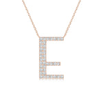 Load image into Gallery viewer, Lab-Grown Modern Deco Diamond Capital &quot;E&quot; Initial Pendant
