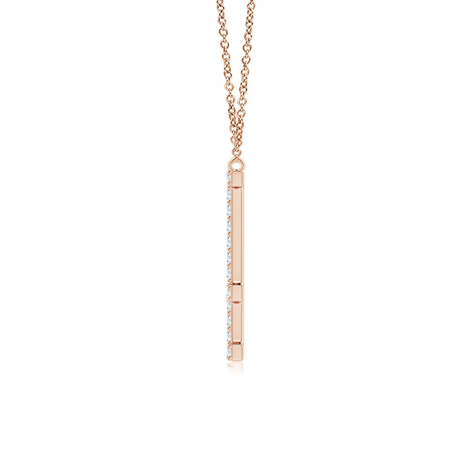 Lab-Grown Modern Deco Diamond Capital "E" Initial Pendant