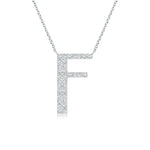 Load image into Gallery viewer, Lab-Grown Modern Deco Diamond Capital &quot;F&quot; Initial Pendant
