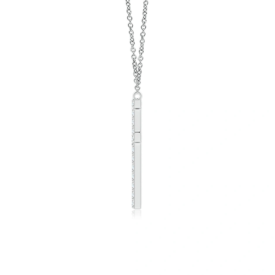 Lab-Grown Modern Deco Diamond Capital "F" Initial Pendant