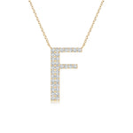 Load image into Gallery viewer, Lab-Grown Modern Deco Diamond Capital &quot;F&quot; Initial Pendant
