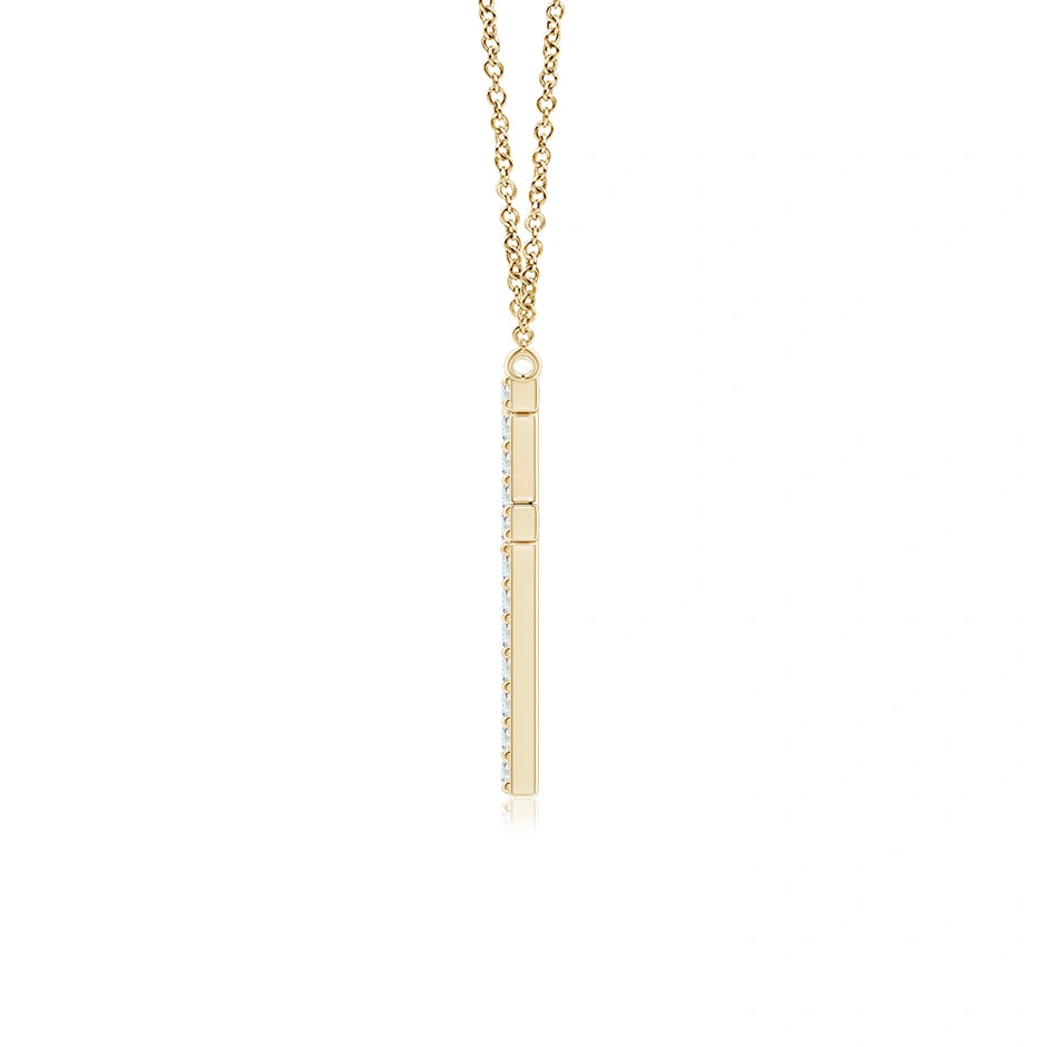 Lab-Grown Modern Deco Diamond Capital "F" Initial Pendant