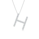 Load image into Gallery viewer, Lab-Grown Prong-Set Diamond Capital &quot;H&quot; Initial Pendant
