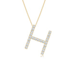 Load image into Gallery viewer, Lab-Grown Prong-Set Diamond Capital &quot;H&quot; Initial Pendant
