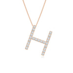 Load image into Gallery viewer, Lab-Grown Prong-Set Diamond Capital &quot;H&quot; Initial Pendant
