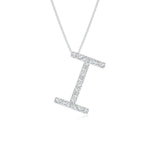 Load image into Gallery viewer, Lab-Grown Prong-Set Diamond Capital &quot;I&quot; Initial Pendant
